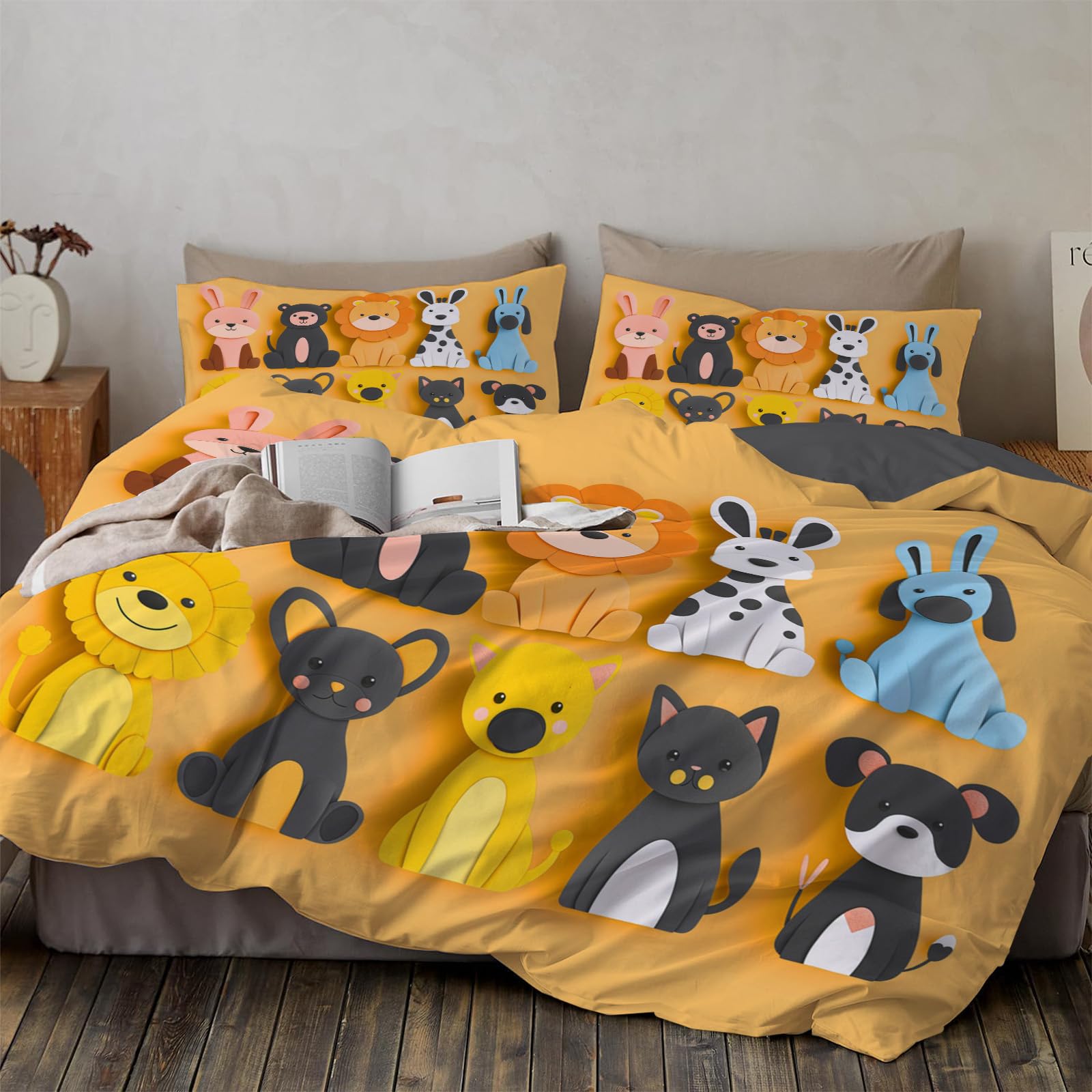 Parure de lit éléphant 200x200 pour une chambre style botanique