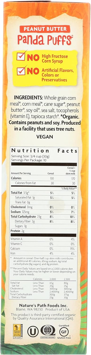 Peanut Butter Panda Puffs Organic Cereal