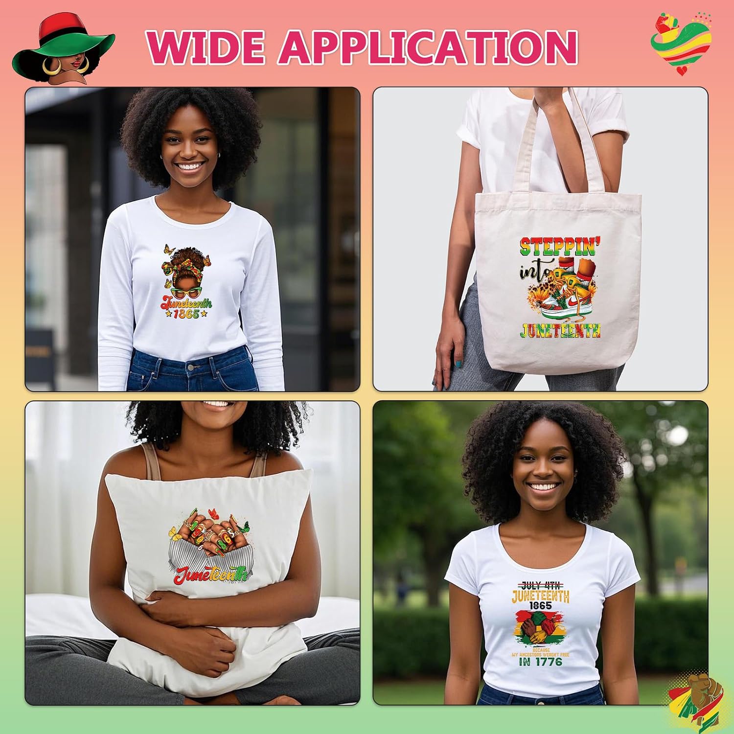 Dtf Transfers Ready to Press - 30Pcs Juneteenth Iron on Transfers for Tshirts, Black History Month Iron on Decals Patches, African Freedom Day Heat Transfer for Clothes Pillows Bag DIY Crafts