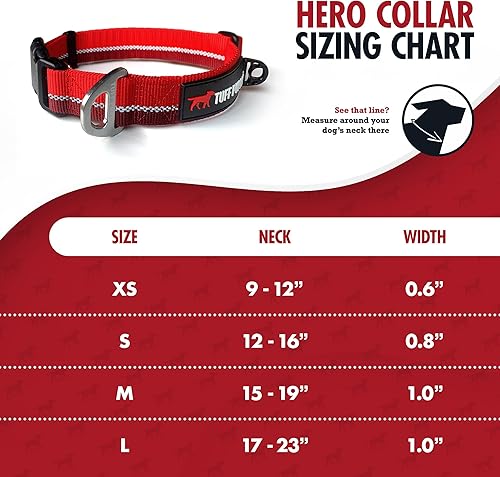 Miniatura 2 de Tuff Pupper Collar de perro resistente  Collar resistente para perro  Collar reflectante para perro con clip de correa de aluminio en D  Accesorio