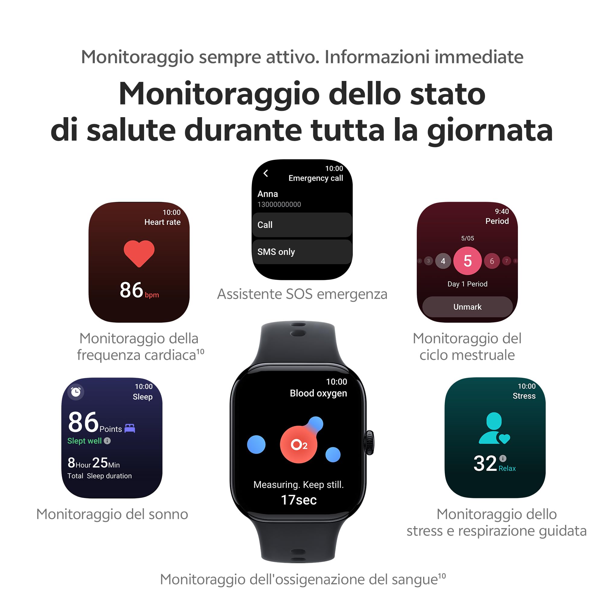 vivo Watch GT2 Smartwatch Uomo Donna, Batteria 25 Giorni, Display AMOLED 2,07'', Chiamate Bluetooth e GPS, 100+ Sport incl. Padel, 5ATM Impermeabile, Cardio SpO2 Sonno, NFC, Bianco