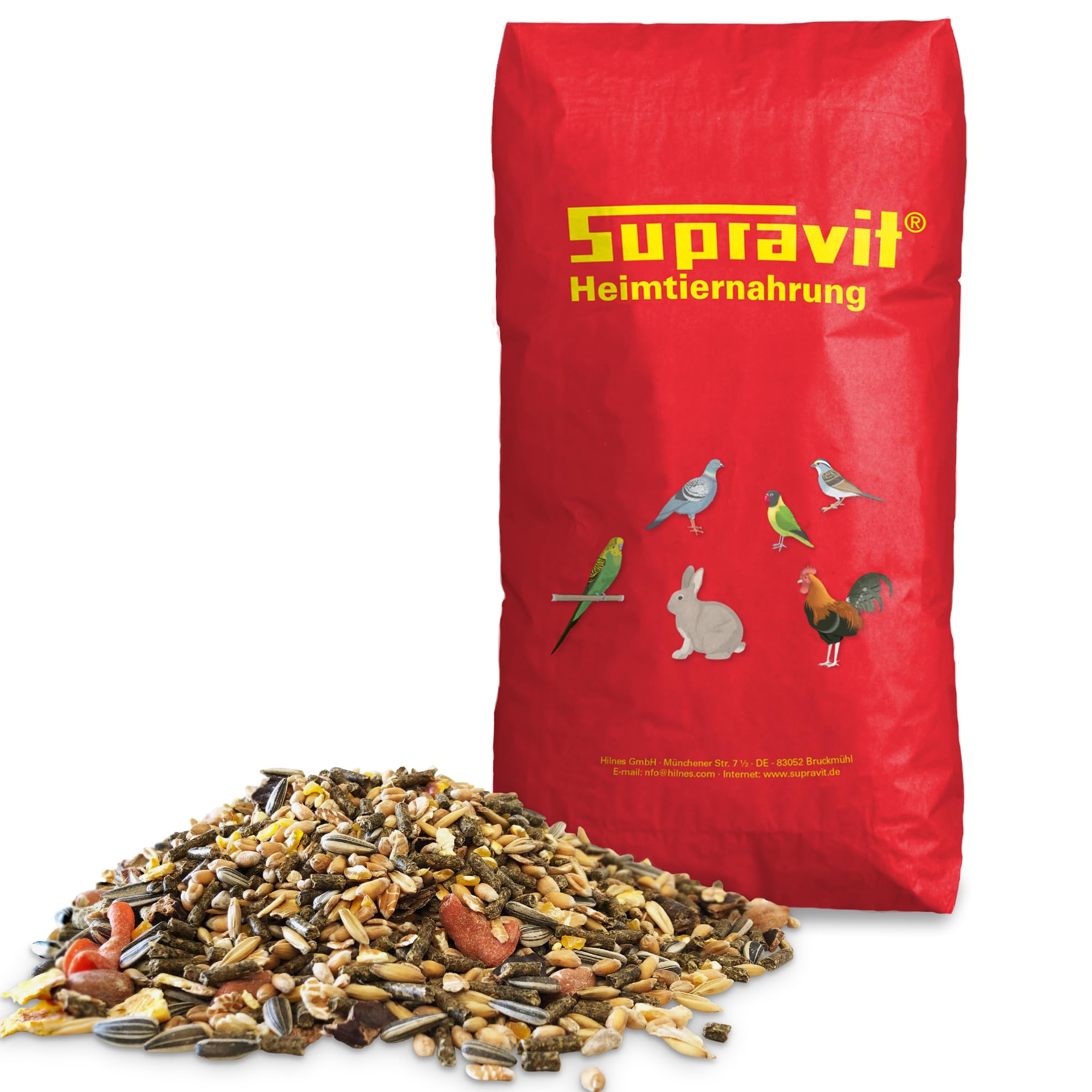 Supravit Nagerfutter I Kleintierfutter 25kg I Premium Futter | - Mischung ideal für Hamster, Kaninchen, Zwergkaninchen, Meerschweinchen, Mäuse & Ratten I Alleinfuttermittel für Nager