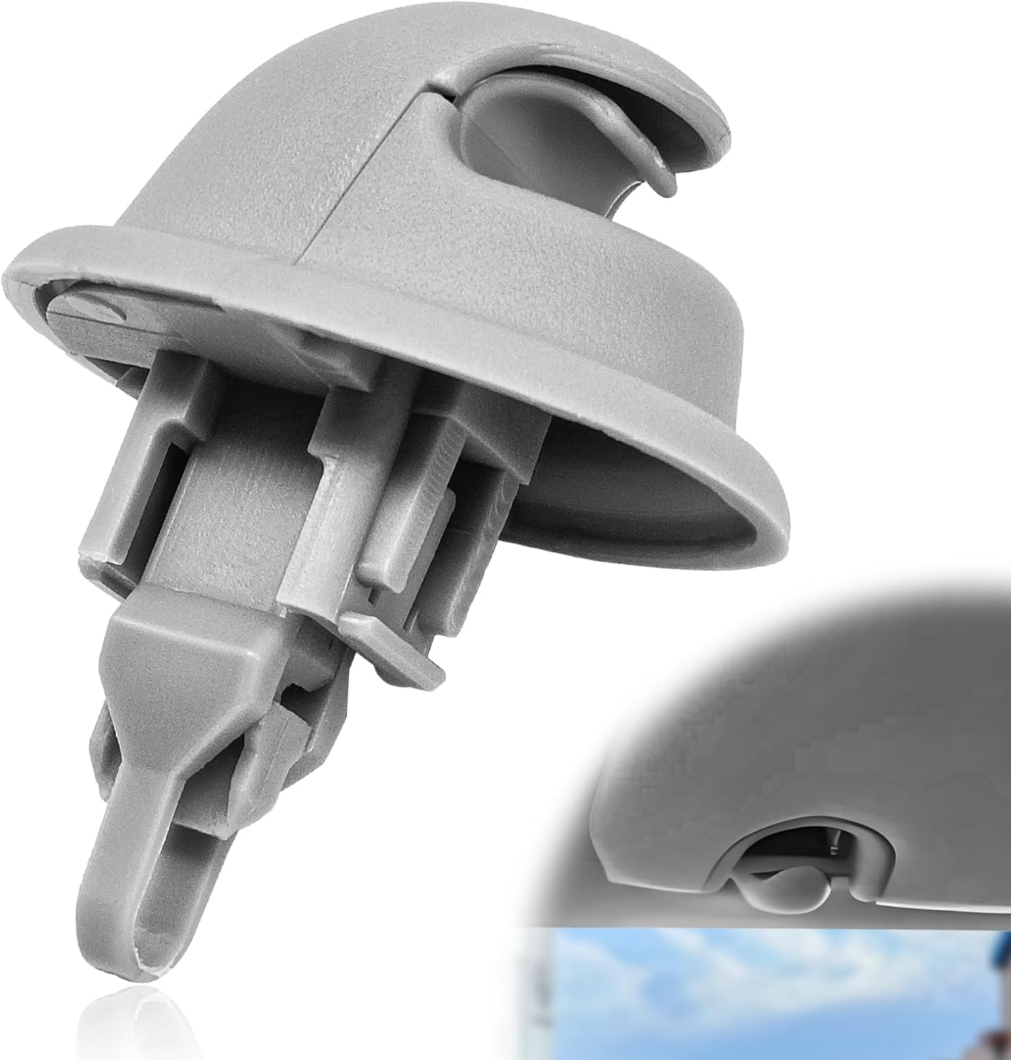 Sun Visor Retainer Clip Compatible with D0dge Ram 1500 2002-2005, Ram 2500/3500 2003-2005, Sun Visor Hook Replace OE Number 1DC48TL2AA (1 Pcs Gray)