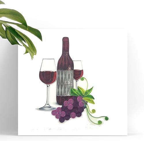 Miniatura 3 de Tarjeta de felicitación para graduación, jubilación, felicitaciones, boda, aniversario, Año Nuevo, hija, esposa, jefe, mamá, amiga (vinos tintos)