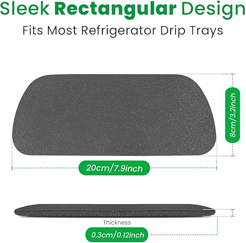 Miniatura 4 de Bandeja de goteo para refrigerador de 7.9 x 3.2 pulgadas, altamente absorbente, triple capa, alfombrilla de goteo para refrigerador de diatomita y