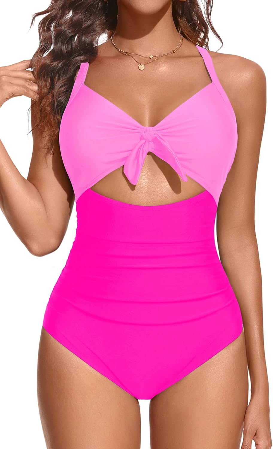 Aqua Eve Women Cut Out One Piece Swimsuit - Tummy Control Bathing Suit Push Up Monokini Swimwear 2025