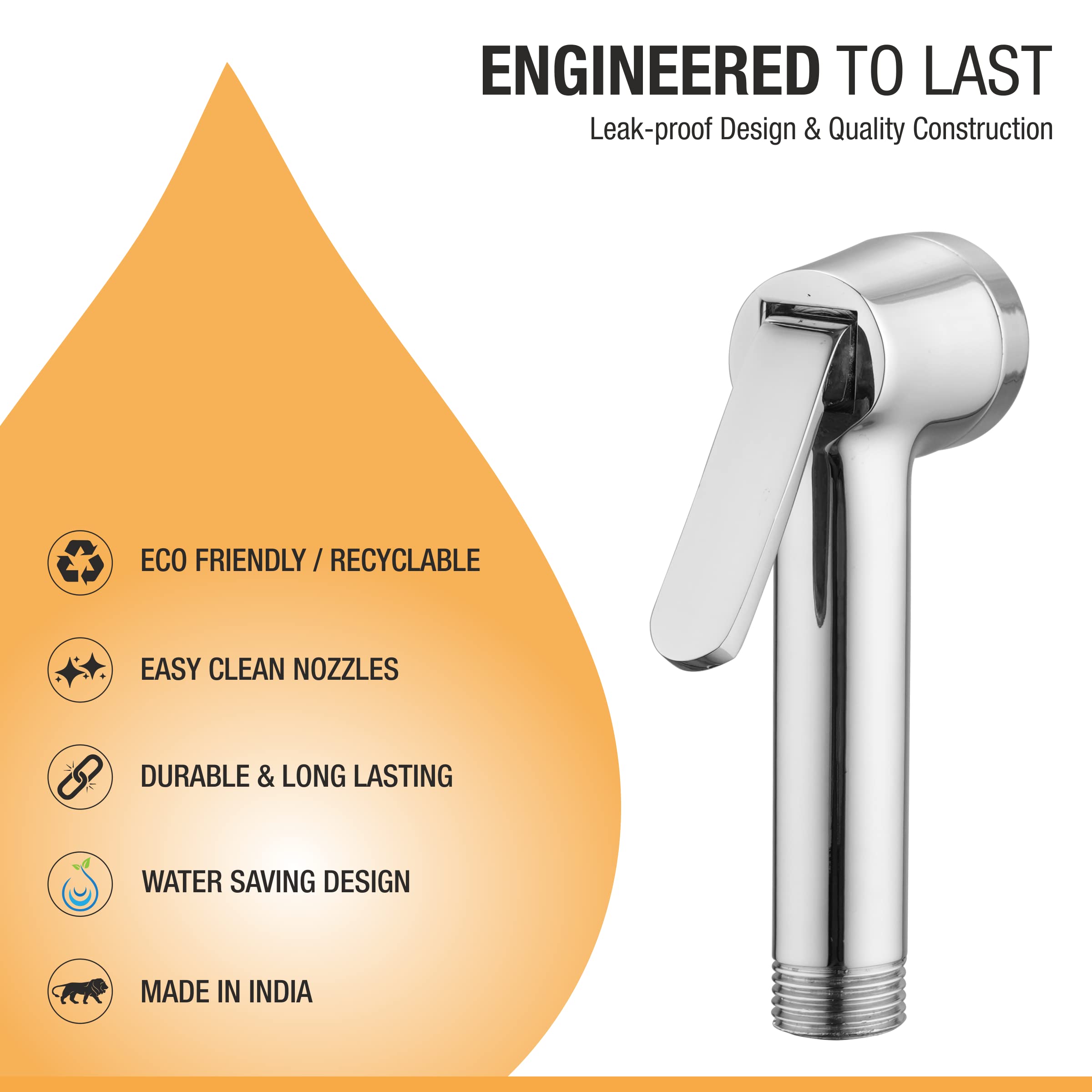 Ruhe Lux Brass Health Faucet - Chrome Finish -3