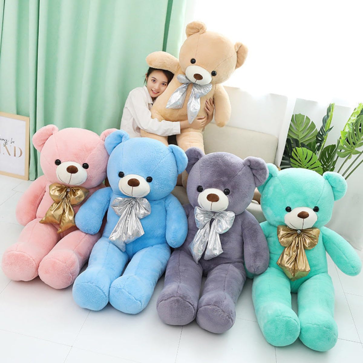 Teddy Plüschtier Kuschelkissen – Weicher Macaron Teddybär
