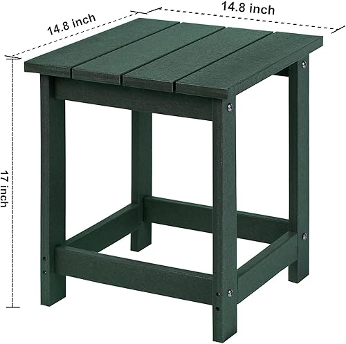 Miniatura 318 de LZRS Mesa auxiliar para exteriores, mesa auxiliar ovalada Adirondack doble con almacenamiento de 2 niveles, mesas auxiliares de HDPE para patio