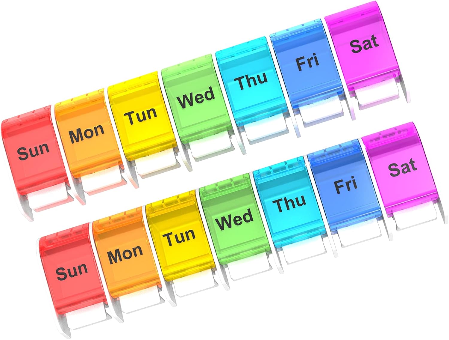 Weekly Pill Organizer 2 Times A Day Am Pm with Easy Push Button,7 Day Large Daily Pill Box Organizer to Hold Vitamin, Fish Oil, Supplements and Medicine (Color) (Without AM PM) : Health & Household