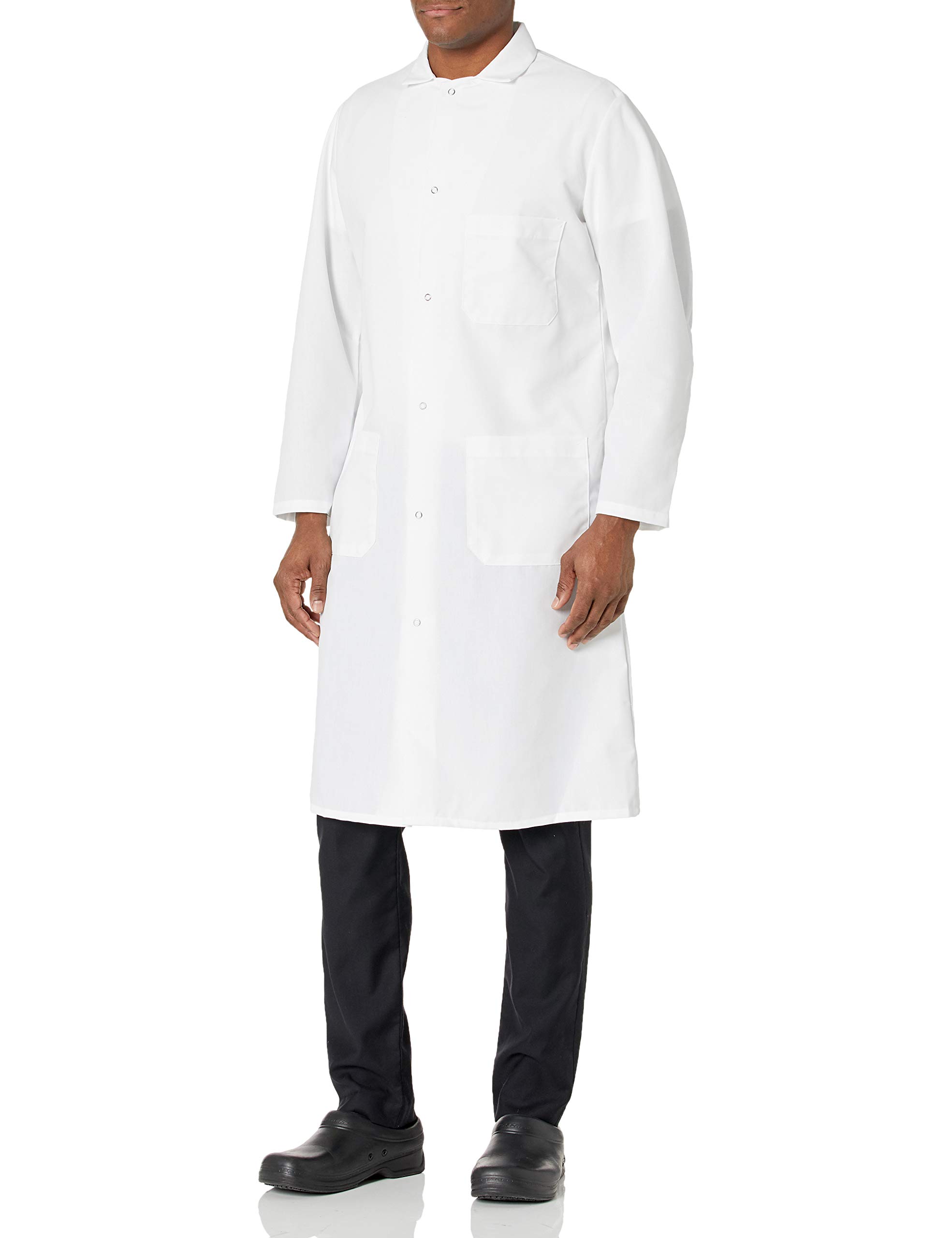 Red Kap Men's White Gripper Front Spun Polyester Butcher Coat, Xxxxxl