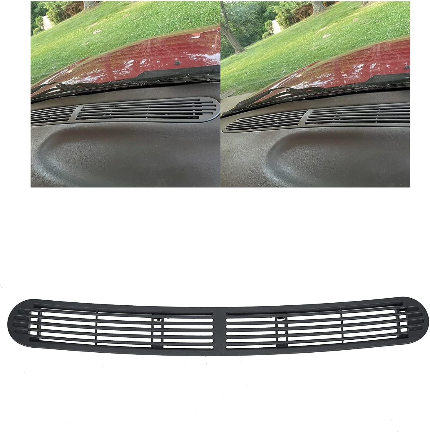 ECOTRIC Graphite Dash Defrost Vent Cover Grill Grille Panel Compatible with 1998-2005 Chevrolet GMC Oldsmobile Chevy S-10 S10 SUV Pickup Truck Replacement for 15046436 15046432