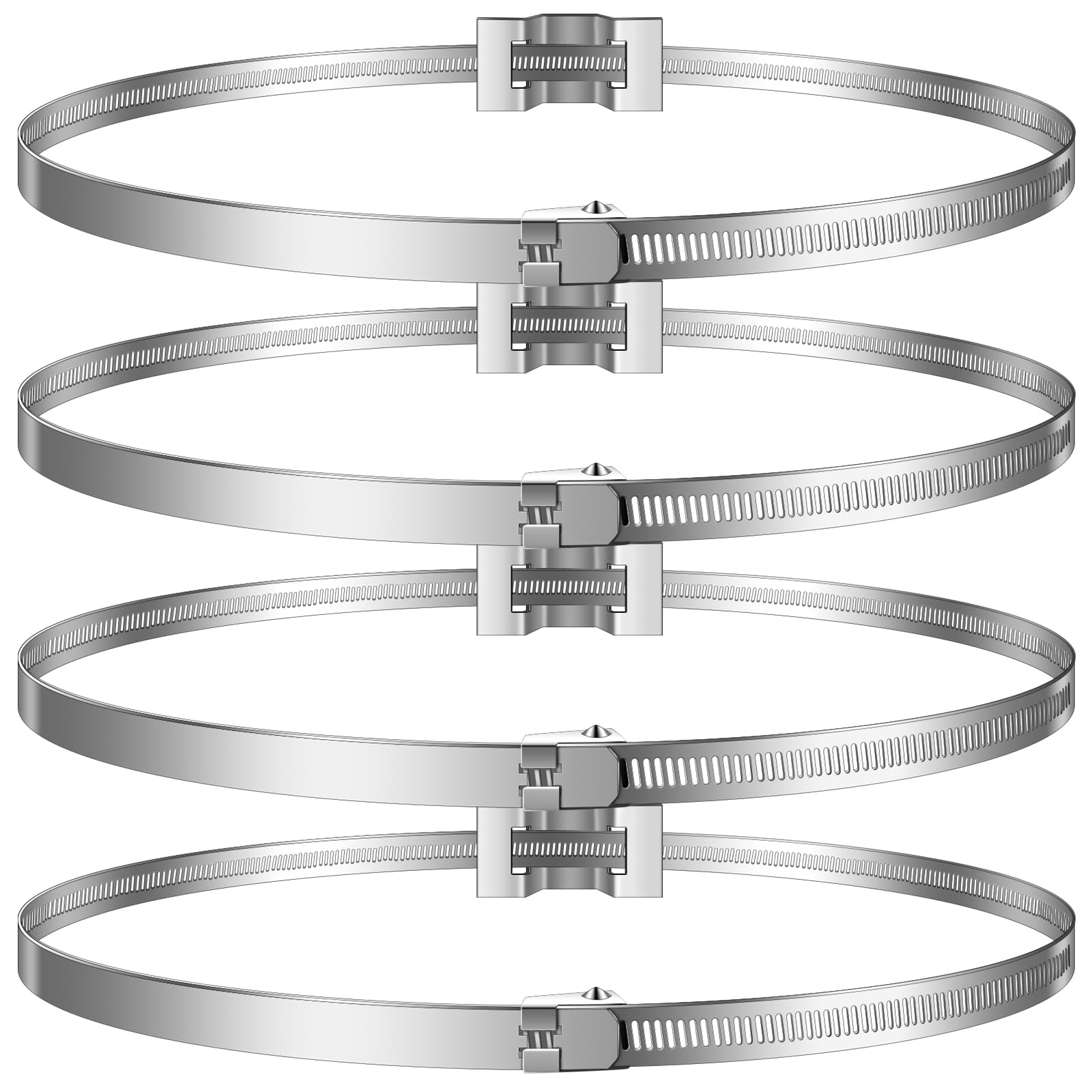 Oudain 30 Pack Sign Mounting Bracket for Larger Adjustable Pole Clamp Road Street Sign Band Clip 4 to 15" Metal Street Mounting Hardware Propane Tank