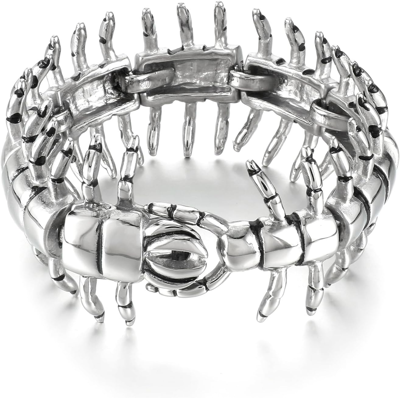 316L Stainless Steel Scorpion Centipede Mens Bracelet Bangle Vintage Punk Silver Black Gold Bracelet for Men Polished Mens Jewelry Gift for Him