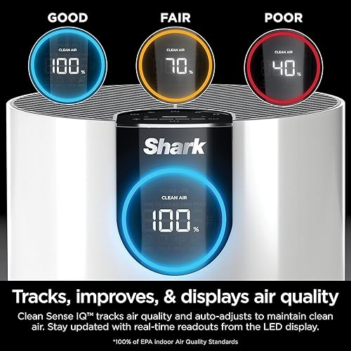 Miniatura 6 de Shark HP102 - Purificador de aire con Nanoseal HEPA, Cleansense IQ, bloqueo de olor, limpia hasta 500 pies cuadrados, color blanco (renovado)