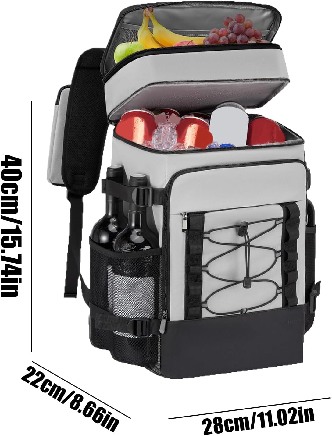 断熱クーラーバックパック - 断熱防水仕様 保冷リュック | 再利用可能 ソフト保冷トート アウトドア キャンプ ハイキング 釣り