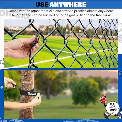 Miniatura 4 de Equipo de entrenamiento de béisbol, entrenador de cuerda, equipo de práctica de bateo de béisbol, equipo de práctica de bateo para béisbol y softbol