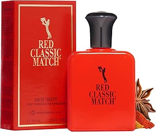 PB ParfumsBelcam Red Classic Match Eau de Toilette - Spicy Woody Amber Fragrance for Men, Long-Lasting Masculine Scent, Affordable Cologne Alternative, Signature Fragrance - 2.54 Fl Oz