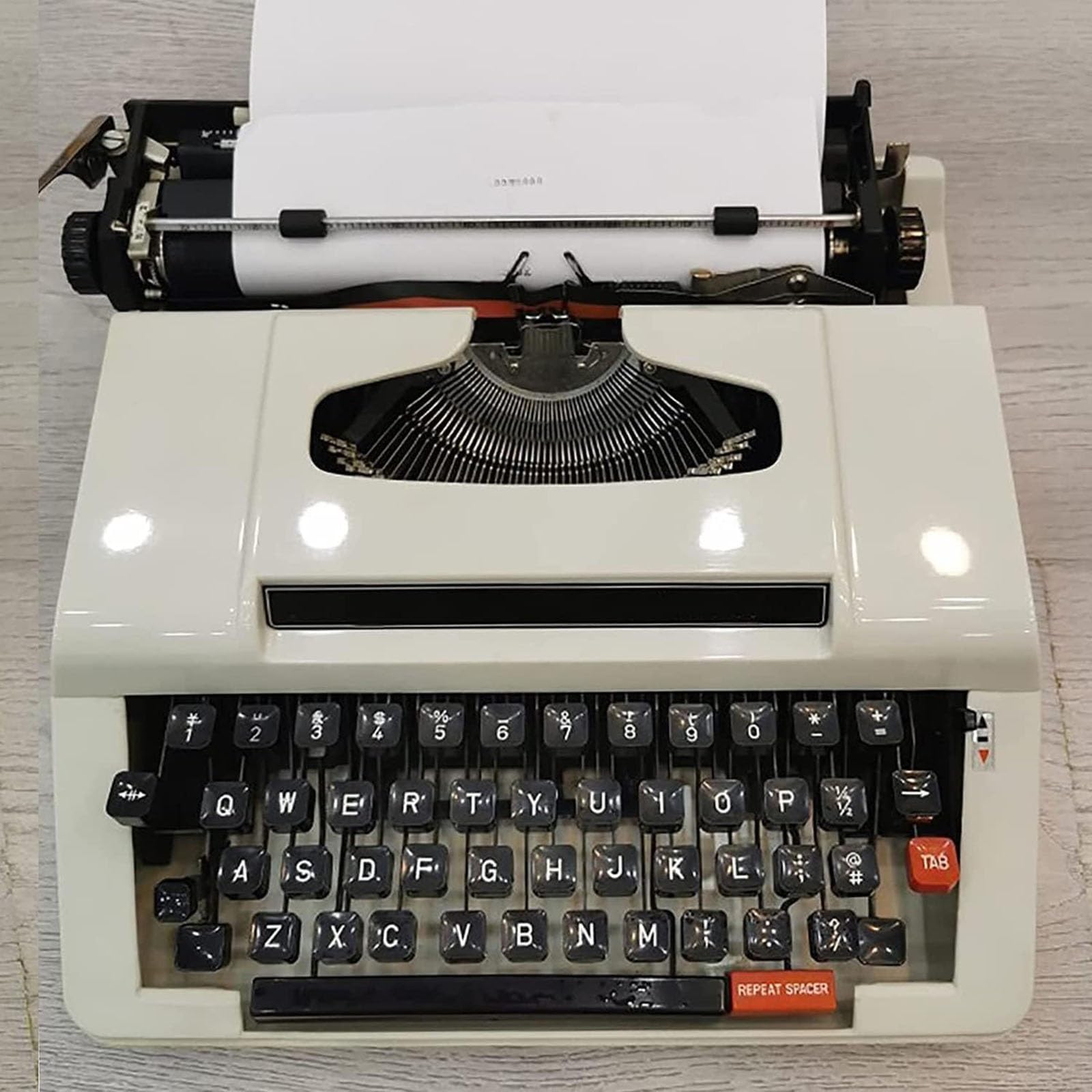 Przenośna ręczna maszyna do pisania, klasyczna maszyna do pisania w stylu retro, idealny prezent dla pisarza, do notatek lub listów, kreatywnego pisania - w tym zestaw wstążek