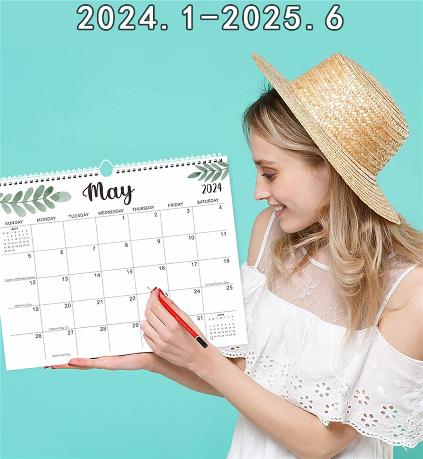 Calendarios De Pared 2024 Calendario 2024-2025 Calendario De Pared, Calendario 18 Mensual 2024 De Ene. 2024 - Jun. 2025, Calendario De Pared 2024 Calendario De Sobremesa (Color : 3pc)