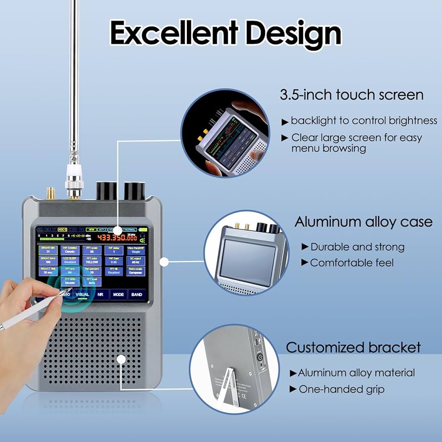 Malahit DSP2 受信機 ラジオ受信機Malahit-DSP2 sdr,更新済み,10KHz-380mhz,404mhz