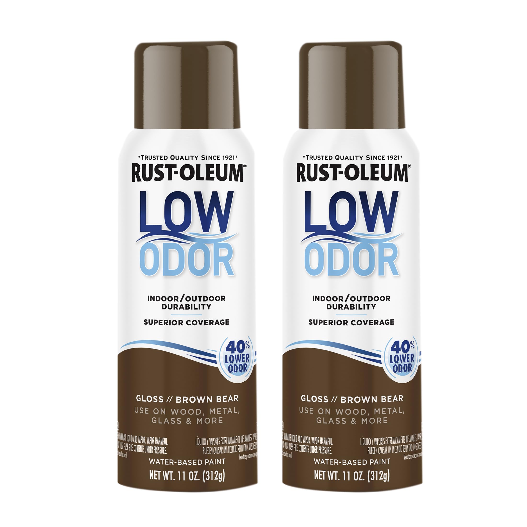 Rust-Oleum Low Odor Premium Spray Paint, Gloss Brown Bear