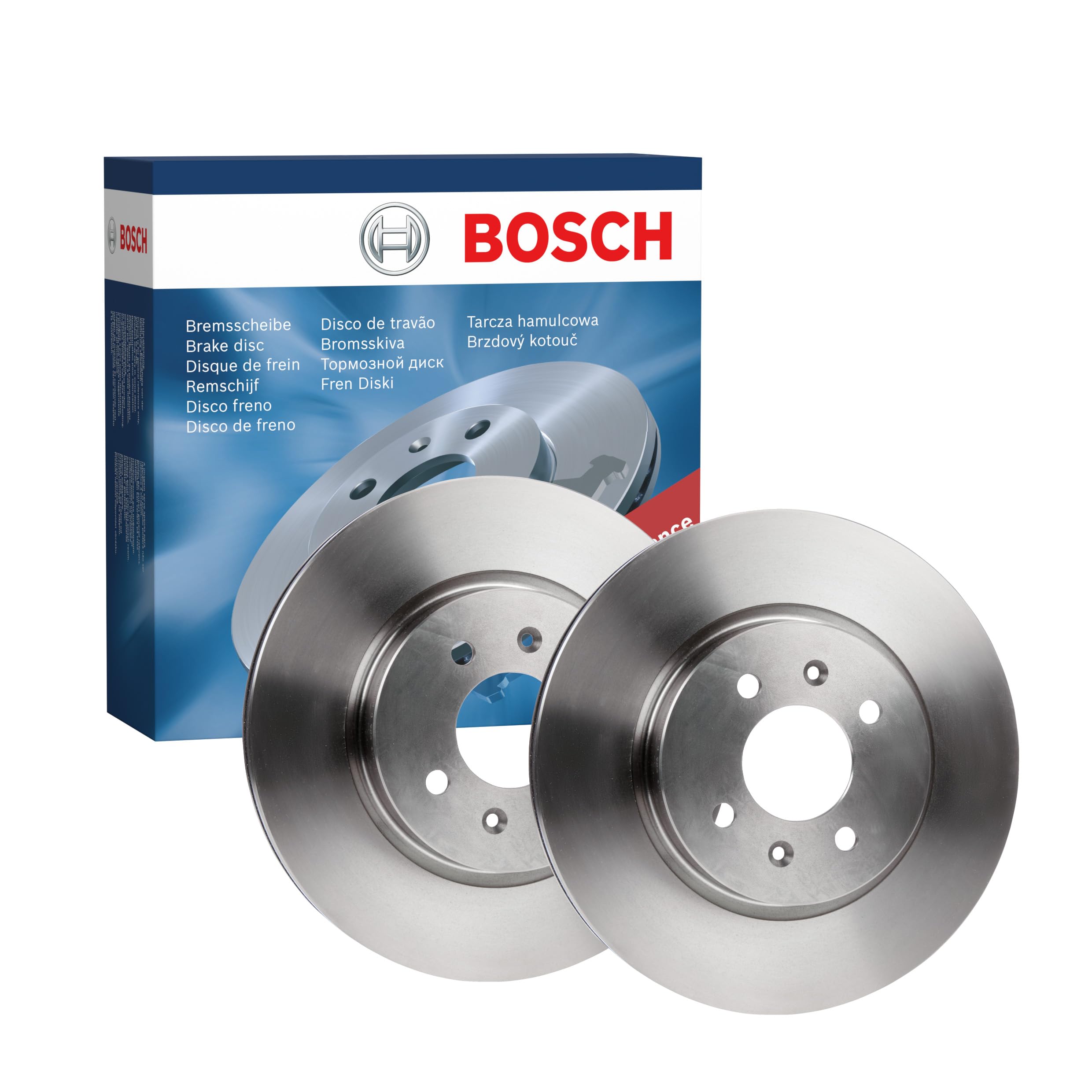 BOSCH Set Dischi Freno BD2006 - Dischi Freno Solidi di 280mm - Asse Anteriore - Conformi al regolamento ECE-R90 - Lunga Durata, Anticorrosione Avanzata - 2 Dischi