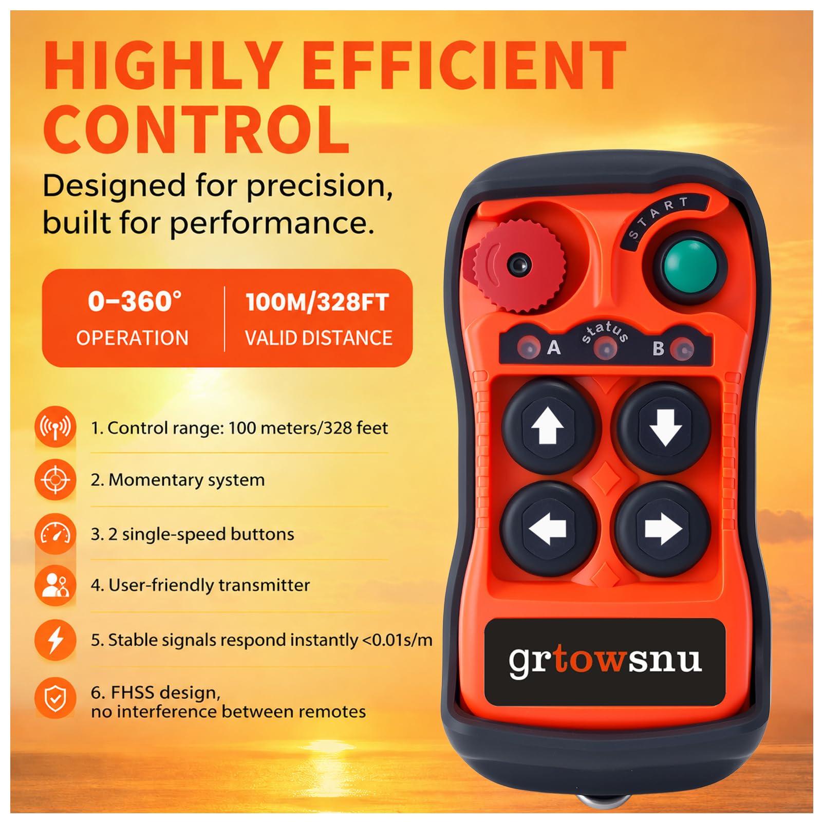Q400 Télécommande sans Fil 12-24V 4 Canaux pour Treuil Grue Benne