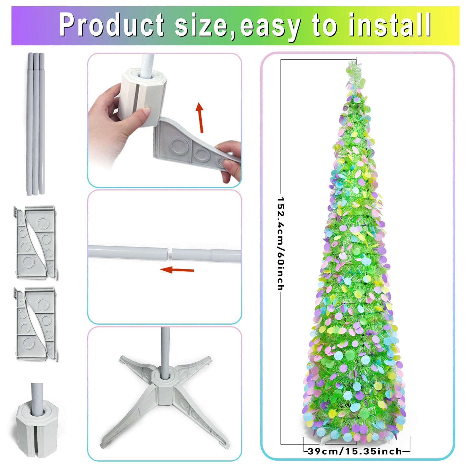Árbol de de Primavera: Mini Soporte Festivo para Estilo temático navideño, Colgantes Coloridos, escaparate de Temporada Brillante para reuniones Familiares, Escultura Inspirada en