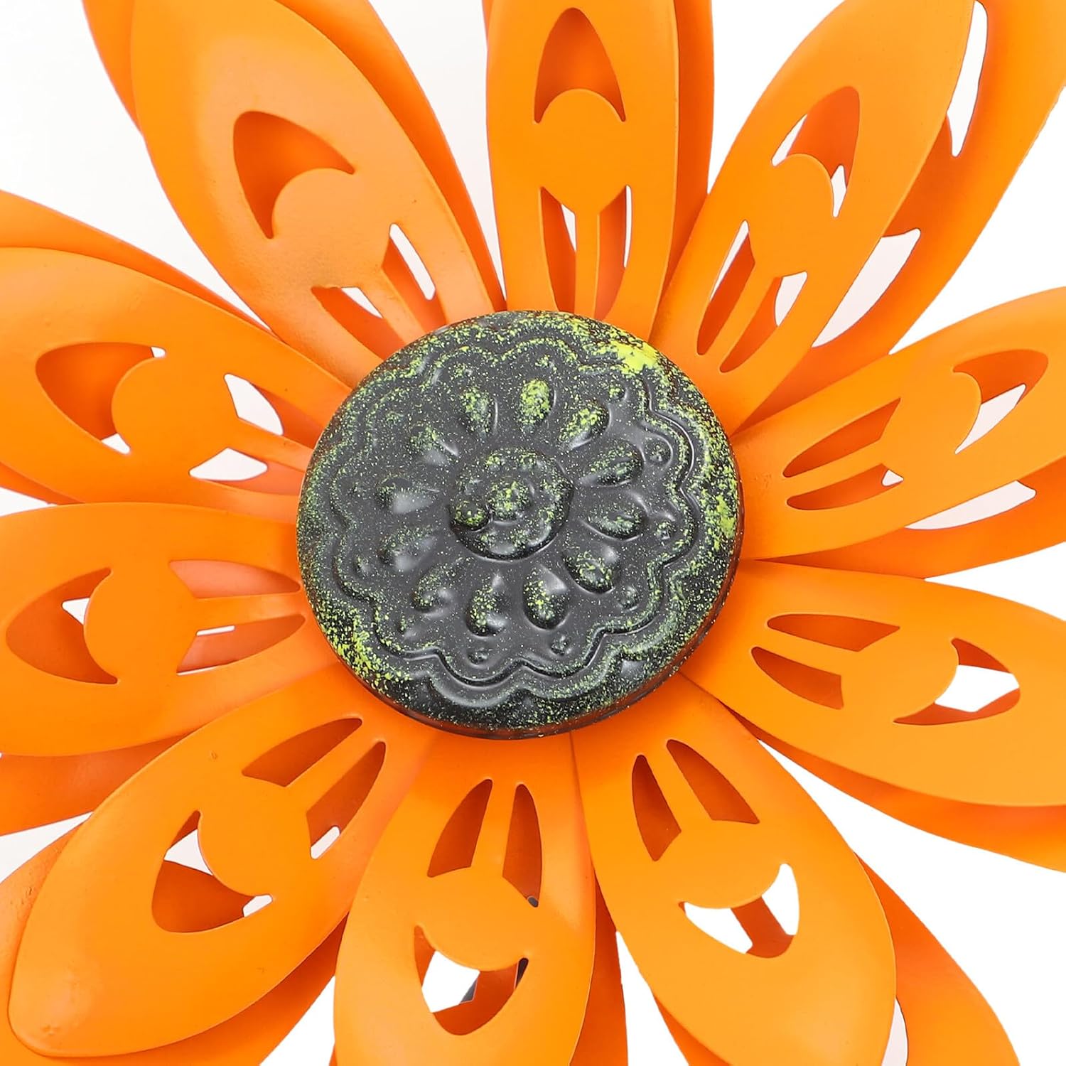 Mipcase Sunflower Pinwheel Wind Spinner for Yard and Garden, Bright Colored Metal Outdoor Decorative Windmill Stake, Rotating Garden Sculpture Lawn Ornament