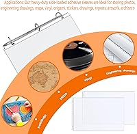 Vista 4 de Vmiapxo Paquete de 50 protectores de hojas transparentes de 11 x 17 pulgadas para carpeta de 3 anillas, protectores de plástico resistentes