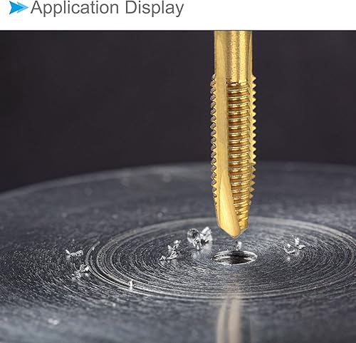 Miniatura 4 de CoCud Tapones de punta en espiral, rosca métrica M3 x 0.5, acero de alta velocidad 6542 con revestimiento de titanio - Aplicaciones para taladrar
