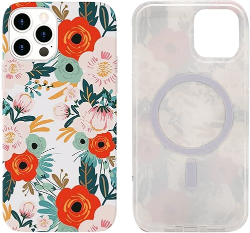 Funda magnética para iPhone 12 iPhone 12 Pro de 6.1 pulgadas, compatible con carga MagSafe de TPU suave, delgada, a prueba de golpes, bonita funda