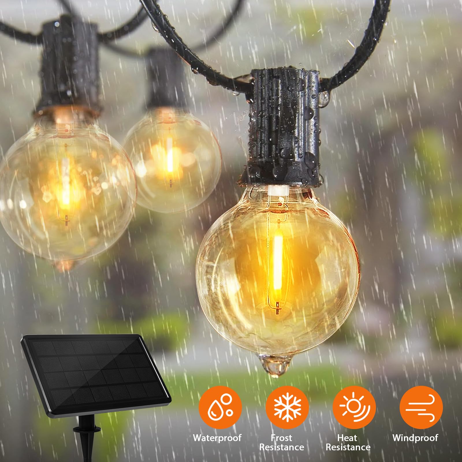 Guirlande Lumineuse Solaire Extérieure 18M 30+4 LED - Guirlande Guinguette IP65 Étanche 4 Modes, Charge USB, Idéale Jardin Terrasse Fêtes Mariage
