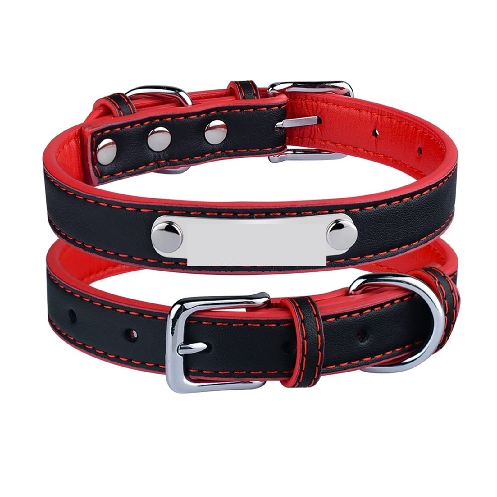 Haustierhalsband, verstellbar, personalisiertes Hundehalsband aus Leder, modisches Halsband, Unisex-Hundezubehör, kann mit einem Namenshalsband geschnitzt Werden, Hundezubehör (Farbe: A) (B)