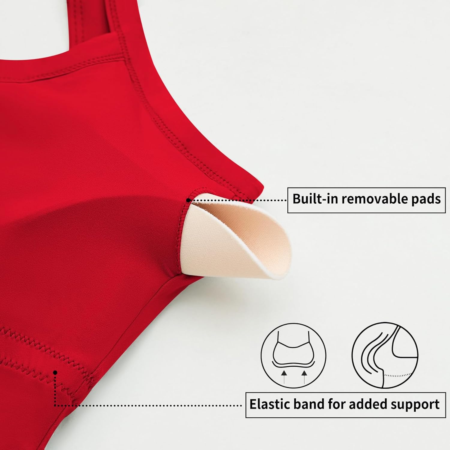 CHYRII Womens Tank Tops with Built in Bra Fashion Workout Top Longline Sports Bra Basic Camisole Top - Image 6