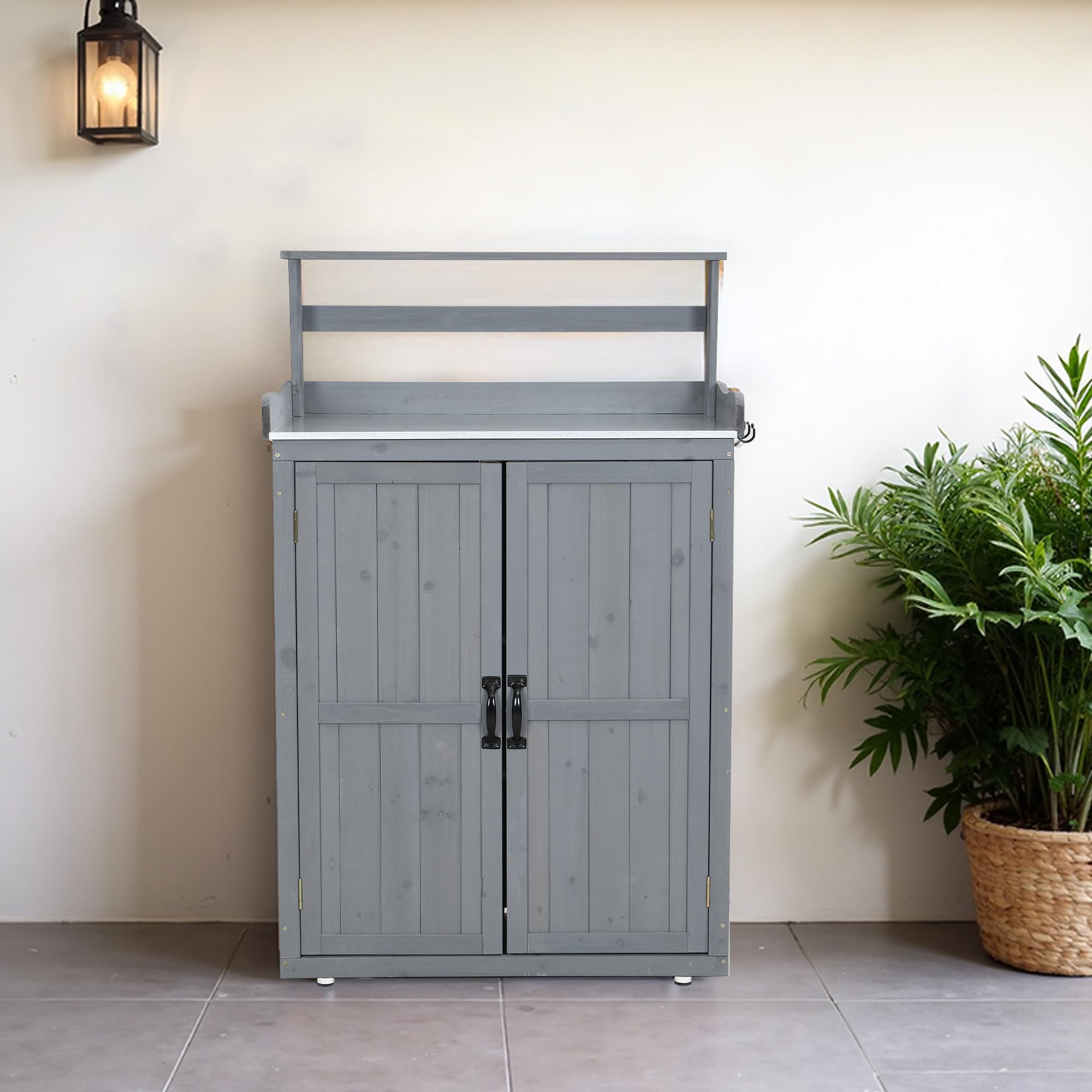 Amazon | 森風ShinrinKaze 大型屋外物置き 木製 防水耐候戸外収納庫 幅