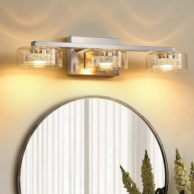 Zhizenl Bathroom Light Fixtures, Dimmable LED 3 Light Bathroom Vanity ...