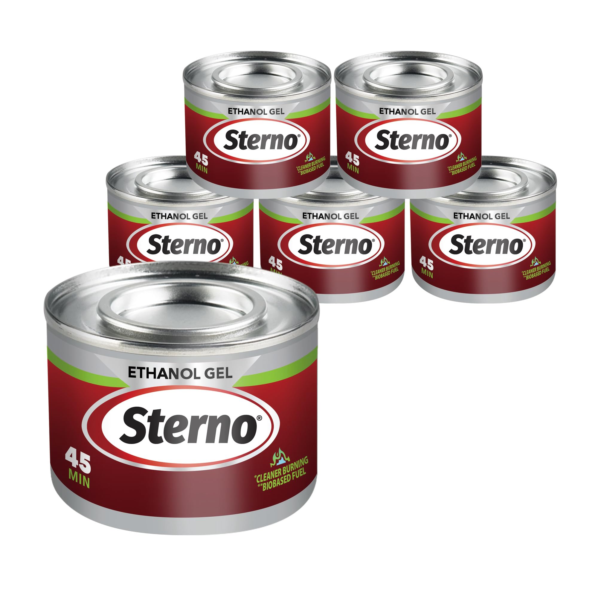 Sterno Fuel Cans - 45 Minute Burn, Chafing Dish Fuel Can Burners for Food Warmer, Chafer Fuel, Canned Heat - Pack of 6