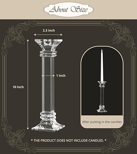 Miniatura 7 de Juego de 2 candelabros de cristal de 10 pulgadas de alto, decoración para mesa de comedor de boda, centro de mesa, candelabros de cristal K9