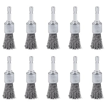 10PCS Wire Brush for Drill, High Carbon Steel Wire Drill Brush Wire Brush, Metal Wire Brush for Drill with 1/4" Hex Shank, Skilled in Handling Metal & Nonmetal Surfaces