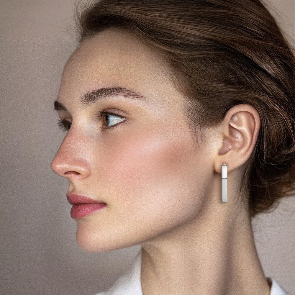 IceCarats 14K White Gold Large Oval Hoop Earrings 31mm 1 1/4 inch Lightweight, Snap Back For Her