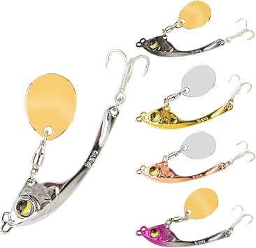 Fishing Lures Spoon VIB Tail Spinners Bait Metal Sinking Lures Fishing Jigs Blade Baits Bass Crankbait Fishing Spinner Blade for Bass Fishing Lure Kit with Tackle Box