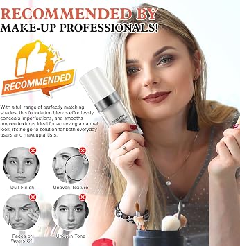 Colour Changing Foundation 30 mL 2 Pack, Colour Changing Mature Skin Foundation, Sunscreen, Long Lasting Waterproof Moisturising Foundation, Naturally, Non-Greasy, Universal Shade for All Skin Types