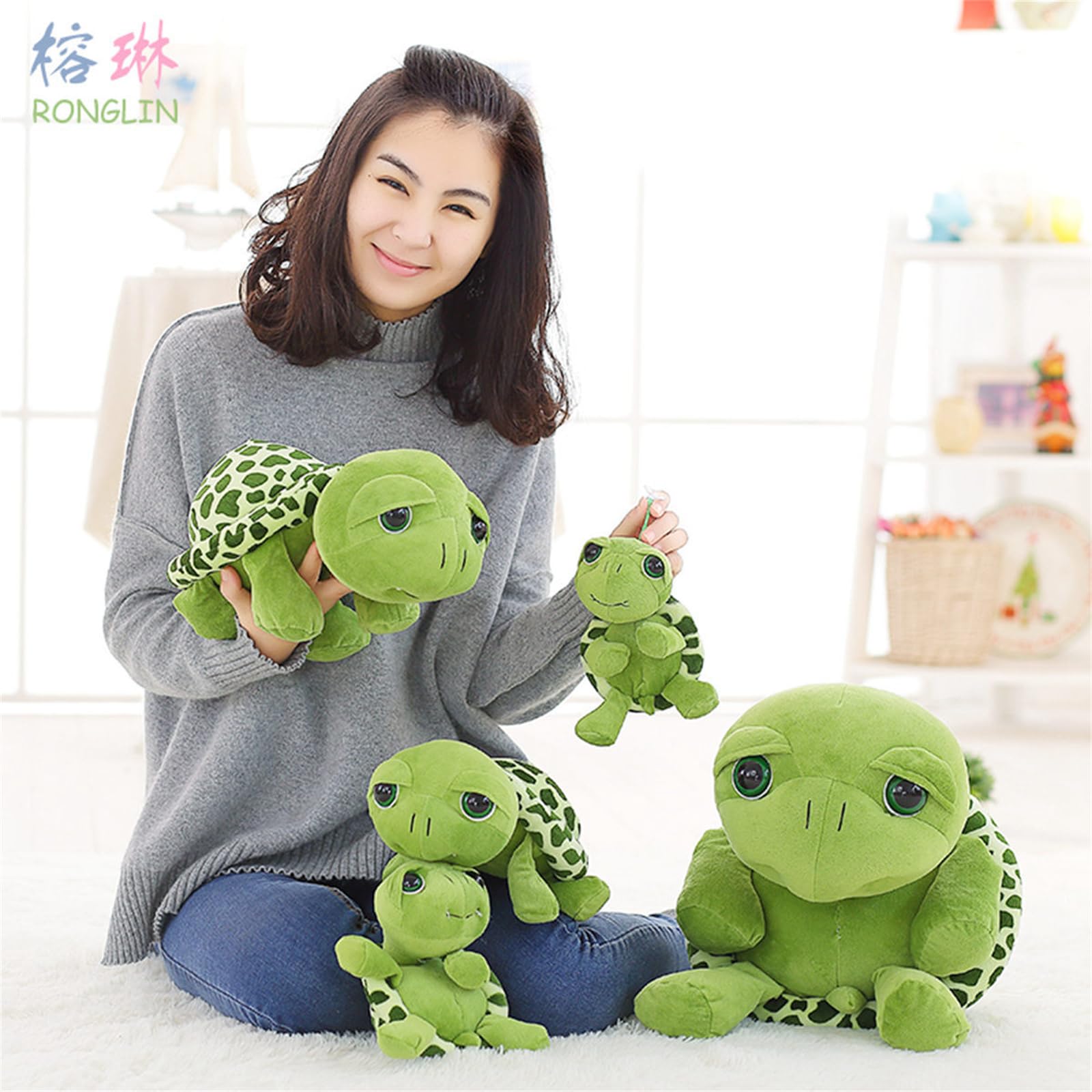 champracer Lange Riesenschildkröte süßes Spielzeug, großes Stofftier schöne Schildkröte Stofftier grün große Schildkröte Plüschtier Geburtstagsgeschenk (100 cm,Grün)
