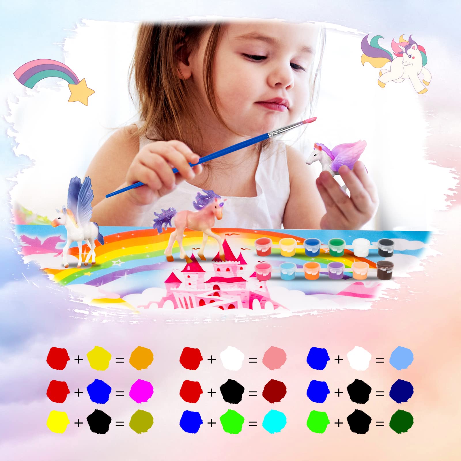 Kit Créatif Licorne Avec 57 Pièces - Peinture Et Loisirs Pour Filles 6-12 Ans - Cadeau Anniversaire Et Noël
