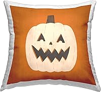 Vista 1 de Stupell Industries Loni Harris - Almohada con diseño de Jack-o-Lantern de Halloween, 18 x 18 pulgadas, color naranja