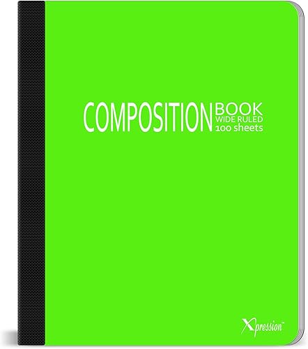 Miniatura 5 de iScholar Xpression - Cuaderno de composición de varios colores, rayas anchas, 9.75 x 7.5 pulgadas, 100 hojas, cubiertas de colores surtidos (59100)