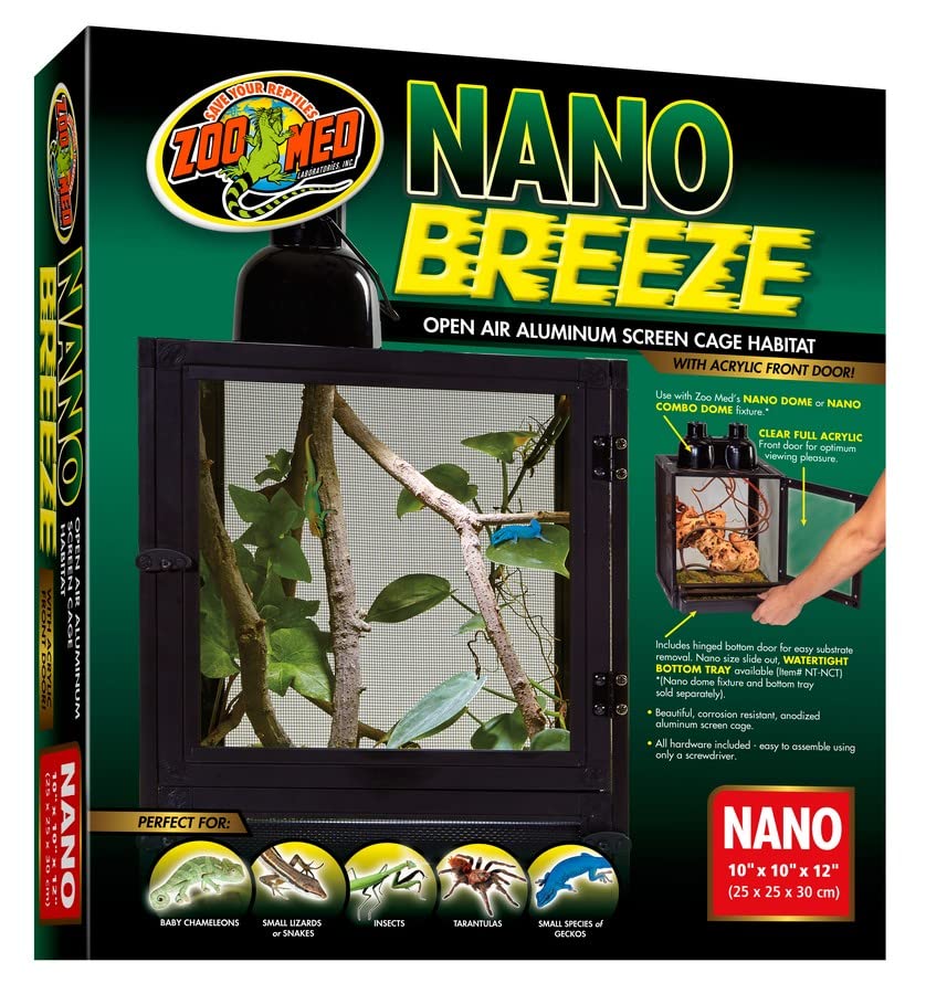 Zoomed Nano Breeze Open Air Aluminum Screen Cage (10" x 10" x 12") & Attached DBDPet Pro-Tip Guide - Perfect Enclosure for Small…