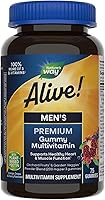 Vista 1 de Nature's Way Alive! Men's Premium Gummy Multivitamin, Supports Healthy Heart, Muscle Function*, Full B-Vitamin Complex, Orange, Grape, Cherry